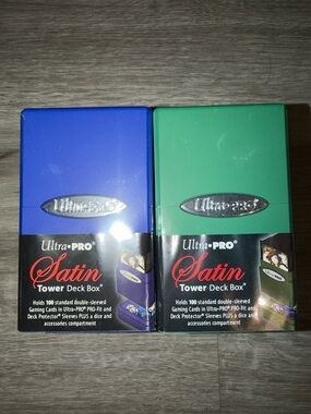 2 Ultra PRO Satin Tower Deck Box Duo - Blue & Green